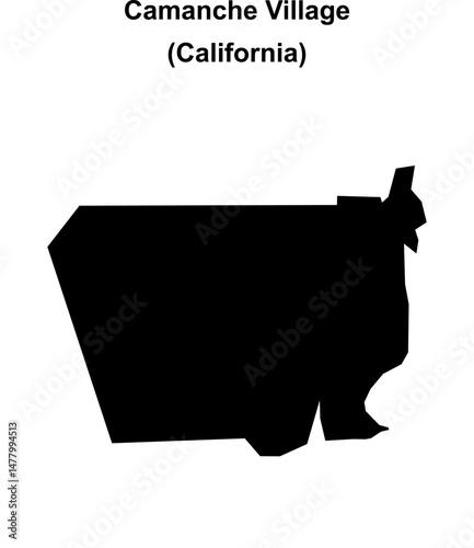 Camanche Village (California) blank outline map