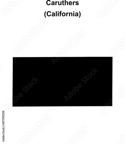 Caruthers (California) blank outline map