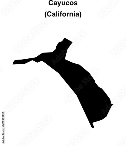 Cayucos (California) blank outline map