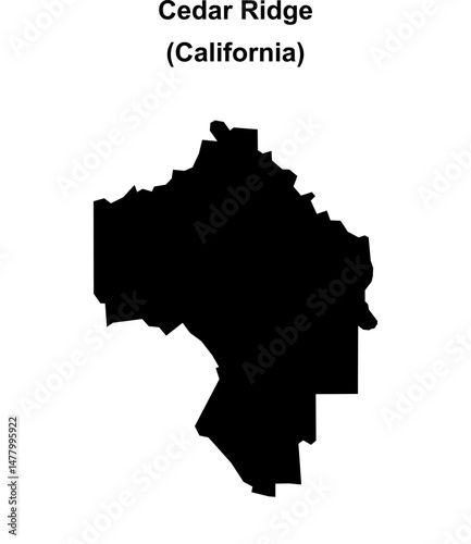Cedar Ridge (California) blank outline map