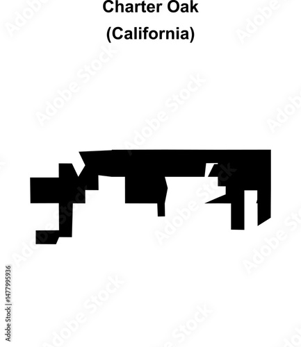 Charter Oak (California) blank outline map