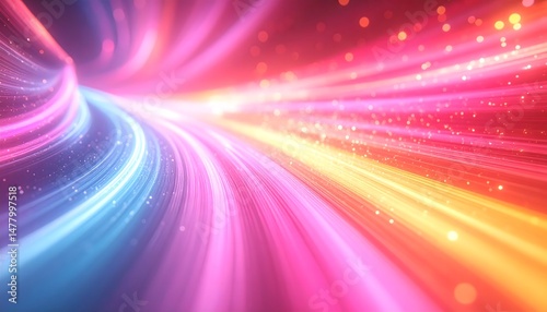 abstract background with colorful lights, tunnel of lights