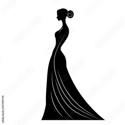 elegant woman icon silhouette, vector