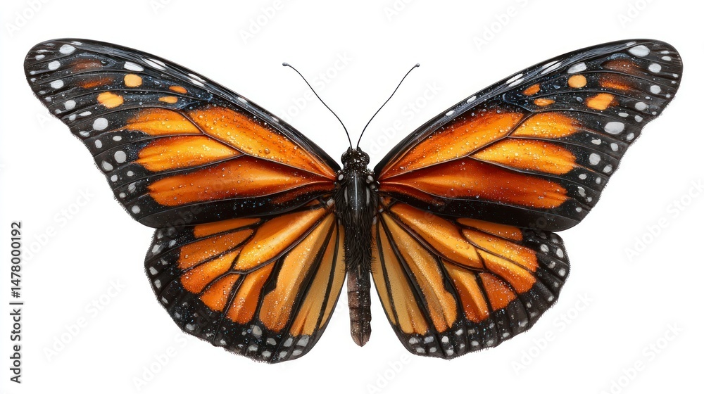 Fototapeta premium Vibrant Butterfly with Detailed Wings Perfect for Nature and Wildlife Themes