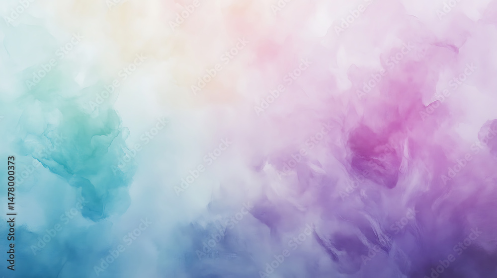 Fototapeta premium Abstract watercolor background with pastel colors blending from blue to purple creates soft and dreamy texture