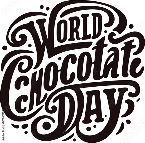 celebrate international chocolate day with sweet treats typography vector illustration
