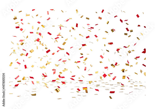 PNG Golden and red confetti falling in celebration event