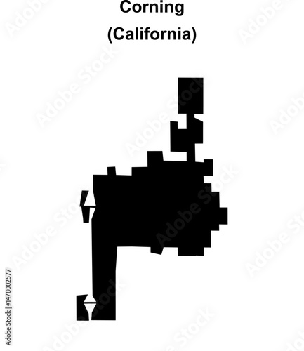 Corning (California) blank outline map
