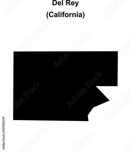 Del Rey (California) blank outline map