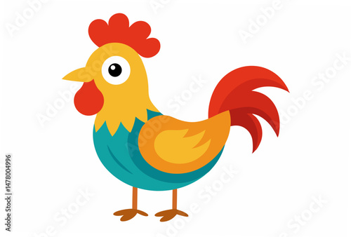 rooster isolated on white