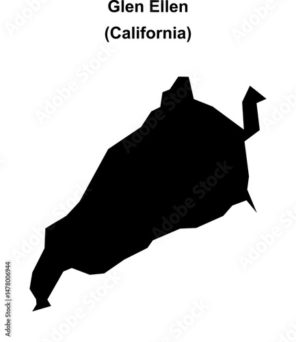 Glen Ellen (California) blank outline map