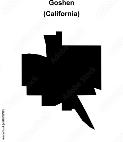 Goshen (California) blank outline map