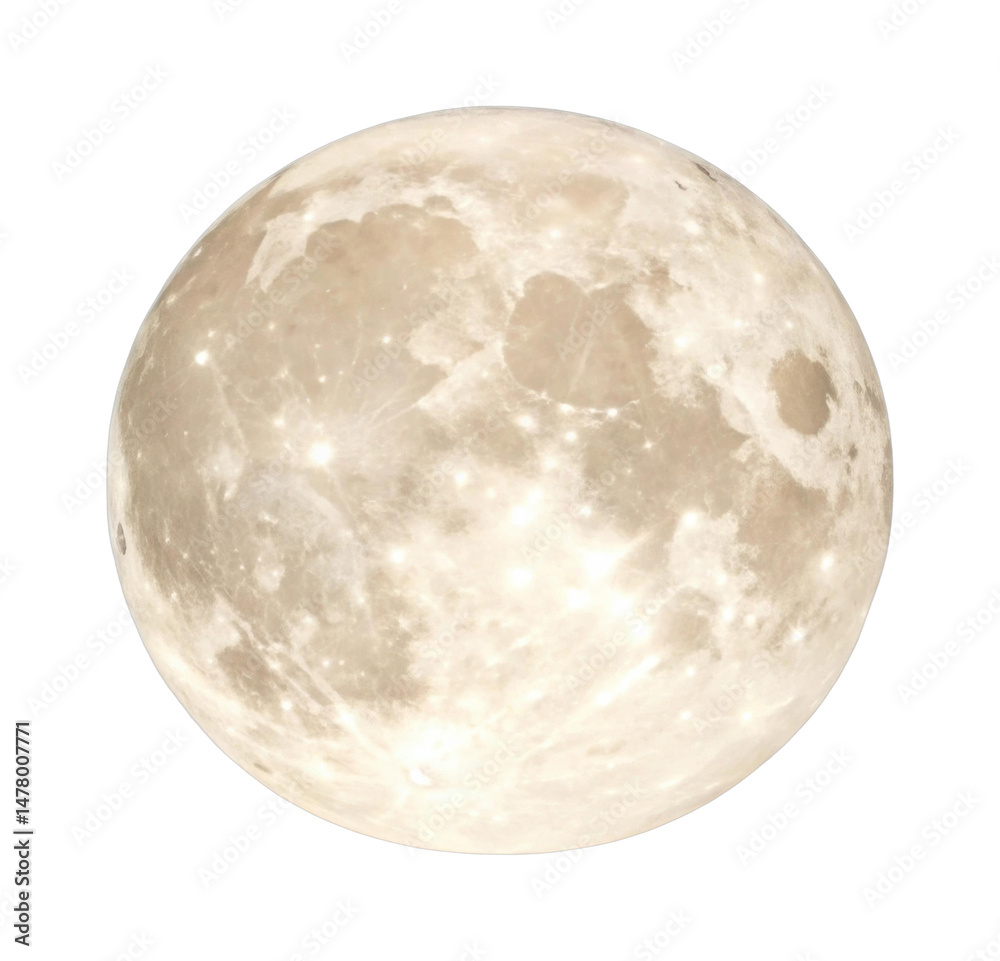 PNG Bright full moon with detailed surface features PNG Bright full moon with detailed surface features