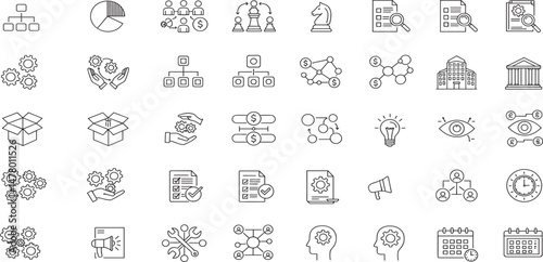 Business Architecture Line Editable Icons set. Vector illustration in modern thin line style of business related icons