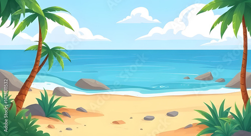 beach cartoon 