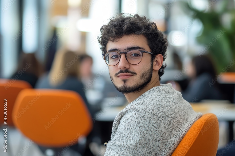Fototapeta premium Youngster doing startup together in modern meeting room