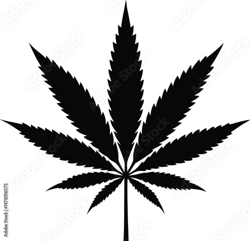 marijuana leaf silhouette vector, marijuana icon 