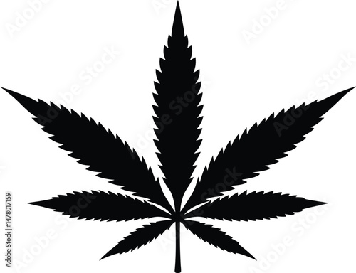 marijuana leaf silhouette vector, marijuana icon 