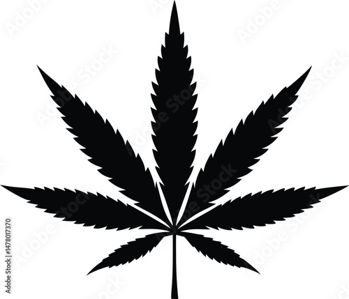 marijuana leaf silhouette vector, marijuana icon 