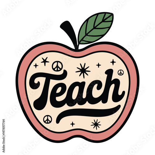 Teach with Love, Peace, and Purpose Vector Illustration Design
