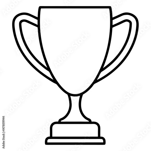 Trophy outline illustration, vector style, symbolizing achievement and recognition in competitions