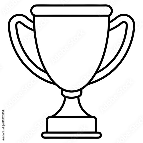 Trophy outline illustration, vector style, representing achievement and success