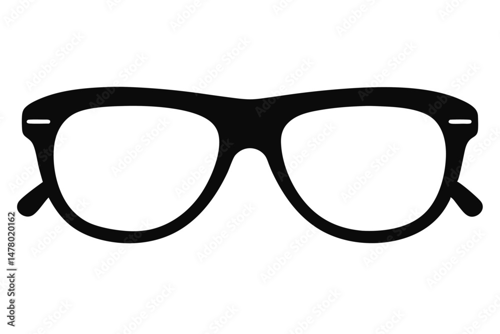 Fototapeta premium Silhouette of Classic Style Eyeglasses Featuring a Bold Black Frame and Rounded Lenses