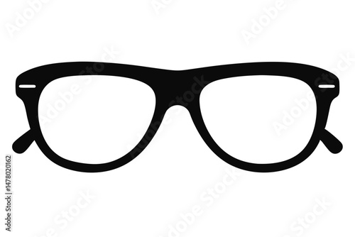Silhouette of Classic Style Eyeglasses Featuring a Bold Black Frame and Rounded Lenses