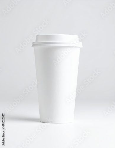 Wallpaper Mural White disposable paper coffee cup standing on white background Torontodigital.ca