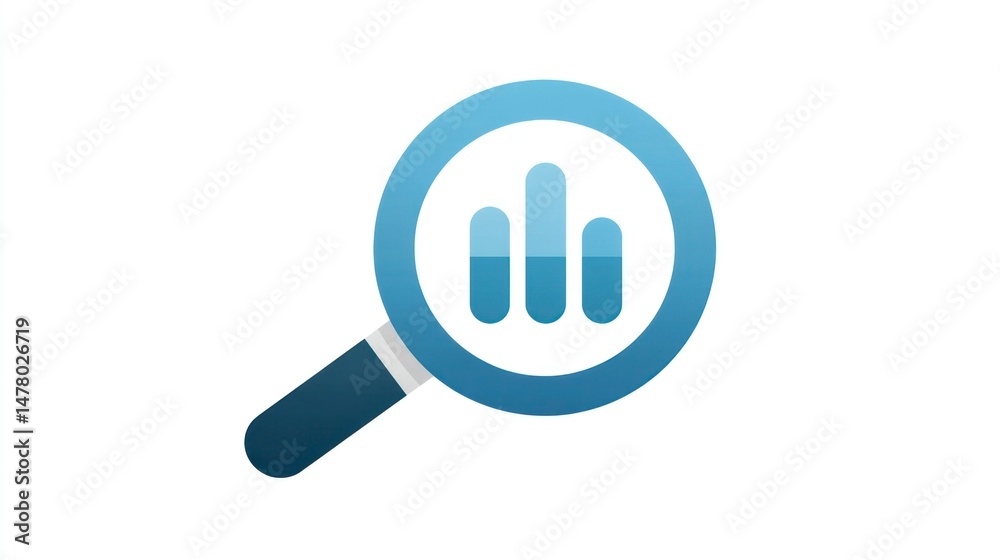 Magnifying Glass Over Bar Graph Analyzing Data and Statistics for Business Insights Magnifying Glass Over Bar Graph Analyzing Data and Statistics for Business Insights