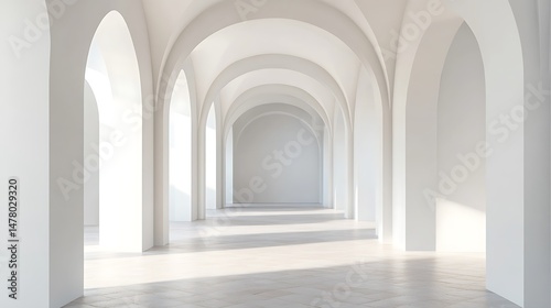 space and gray layered arches in D White