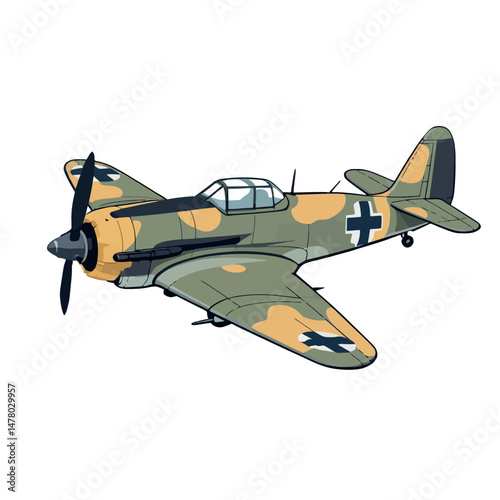 Vsai messerschmitt bf 109 flying with camouflage livery and finnish insignia