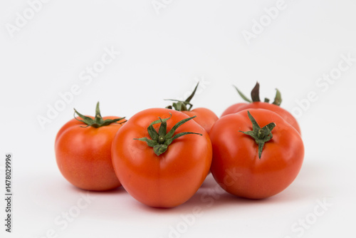 Fresh Large Tomatoes on White Background
