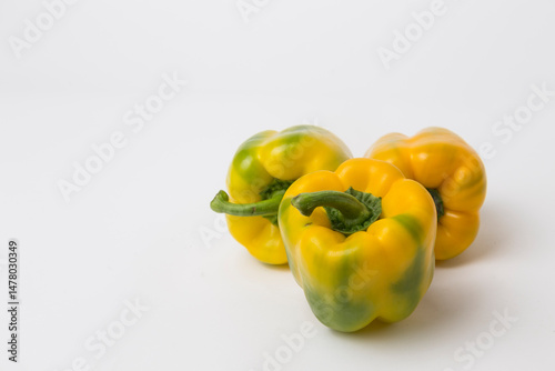 Yellow Bell Pepper on White Background


