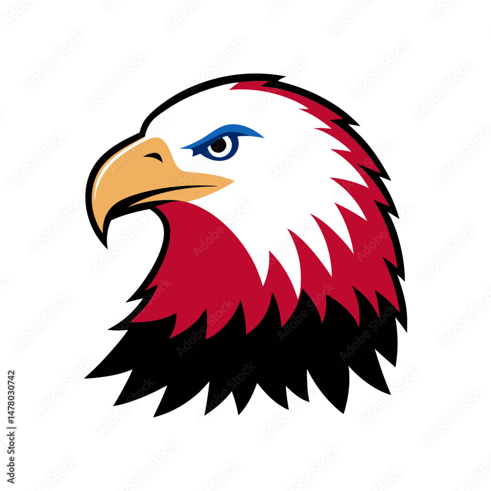 Obraz premium american eagle head vector art illustration