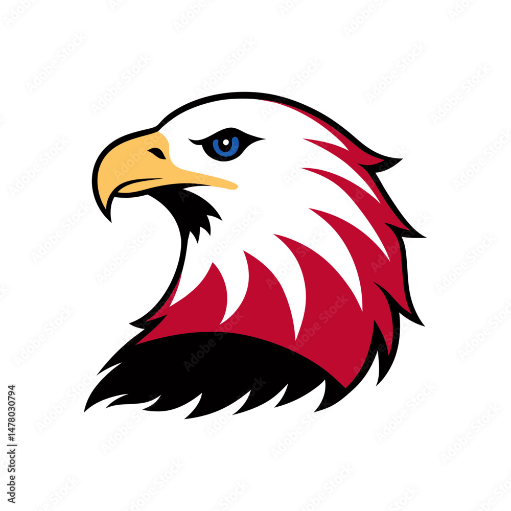 Obraz premium american eagle head vector art illustration