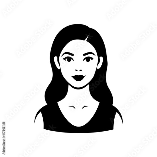 portrait of the girl icon vector illustration