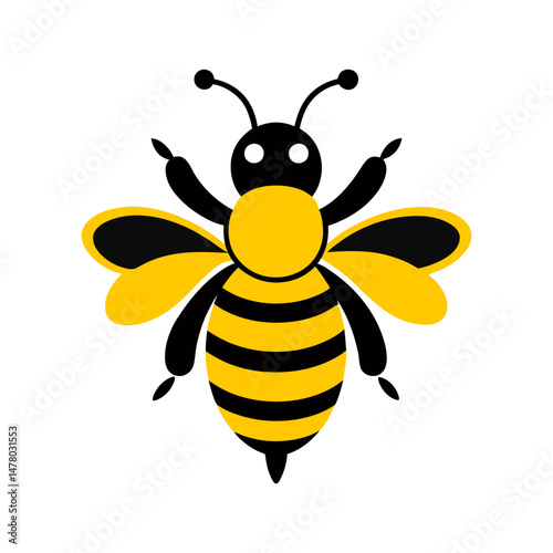 bee and honey vector art illustration