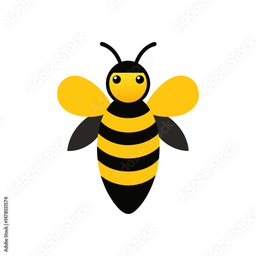 bee and honey vector art illustration