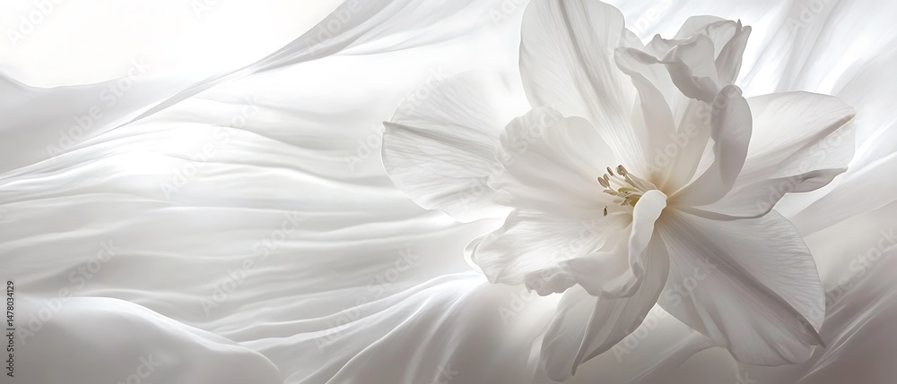 Obraz premium White Narcissus flower in dramatic soft light