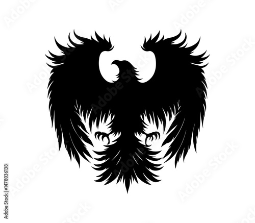 Phoenix Silhouette Design. Firebird in mythology.