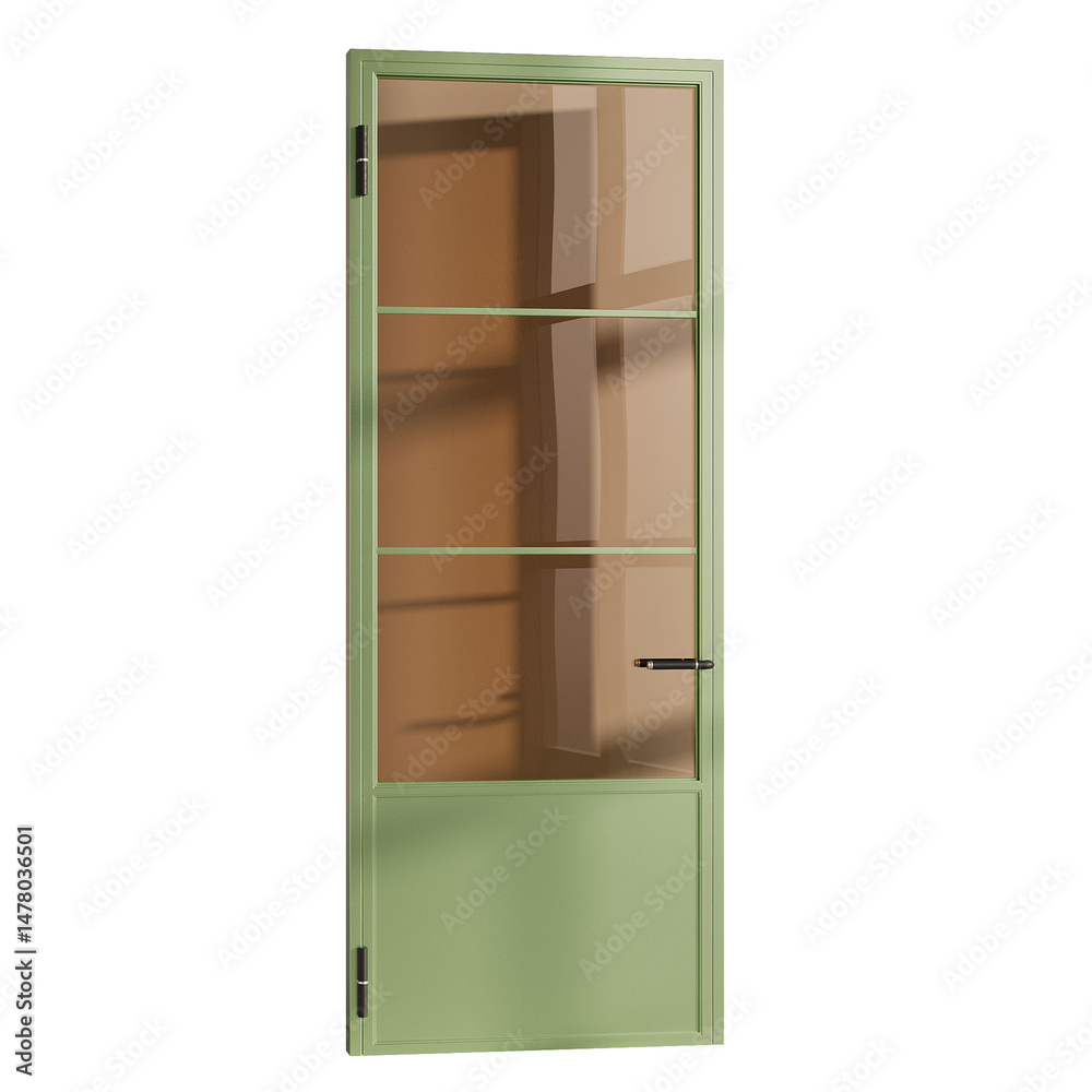 A green door with a brown frame A green door with a brown frame