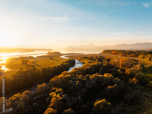 Obraz na płótnie Liptov region with Tatras mountains around. Liptovska mara dam landspace, slovakia. w salonie