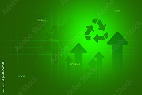 Recycling and Green Energy Infographic, ecological concept earth saving design