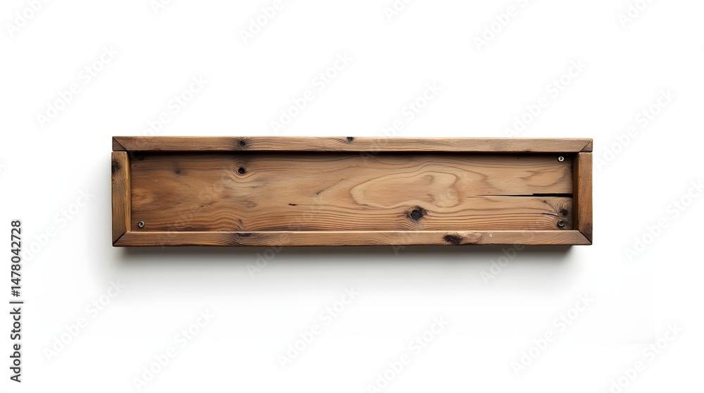 Fototapeta premium A rustic wooden shelf with a natural finish, perfect for minimalist decor.
