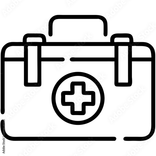 First aid kit with medical cross symbol in minimalistic design  