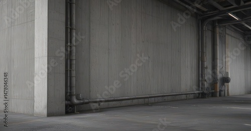 Wallpaper Mural Grey textured concrete wall, industrial pipes & machinery  Factory setting , vintage, grey concrete Torontodigital.ca