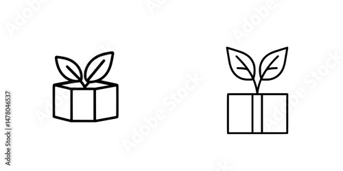 Vector illustration of plant in a gift box symbolizing eco-friendly gifting and sustainability