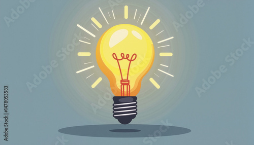Light Bulb Illustration on Soft Background for Creative Projects, Educational Content, Innovation Blogs, and Design Websites