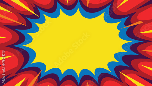bold funky pop comic waves background with open center space